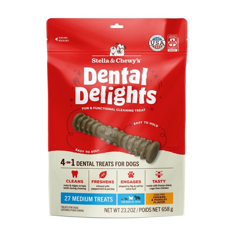Stella & Chewy's Dental Delights Dog Treats Medium 27 Count