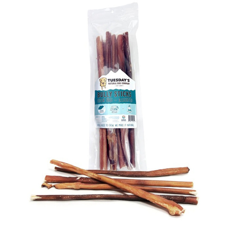 The Natural Dog Company 12" Bully Sticks Odor Free 8oz