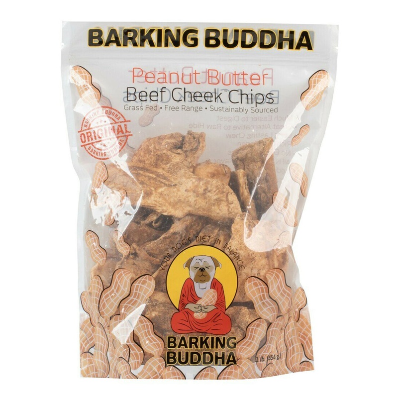 Barking Buddha Beef Cheek Chips Peanut Butter Value Bag 1lb