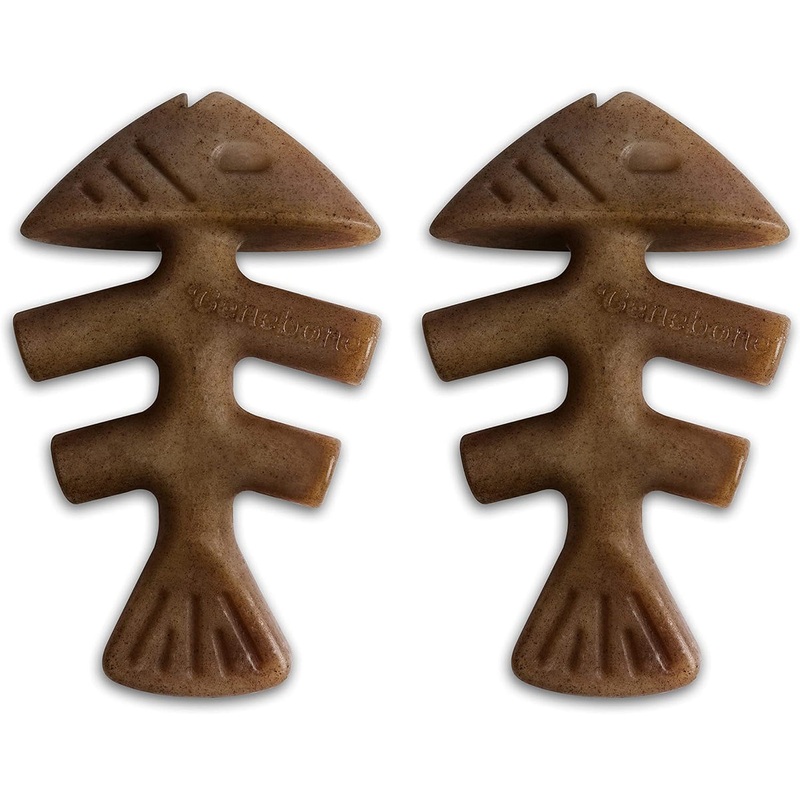 Benebone Tiny 2-Pack Fishbone Jack Salmon Dog Toys