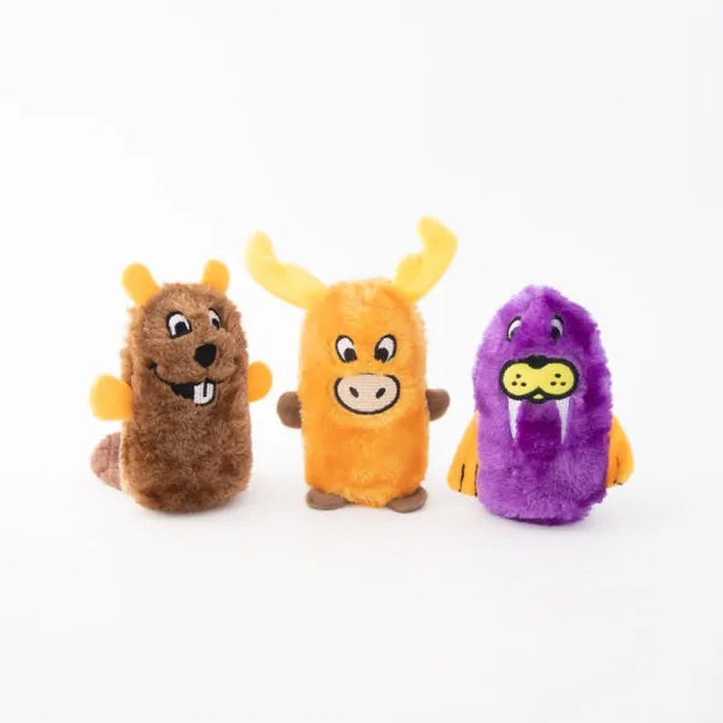 ZippyPaws SQUEAKIE BUDDIES - BEAVER, MOOSE & WALRUS 3pk