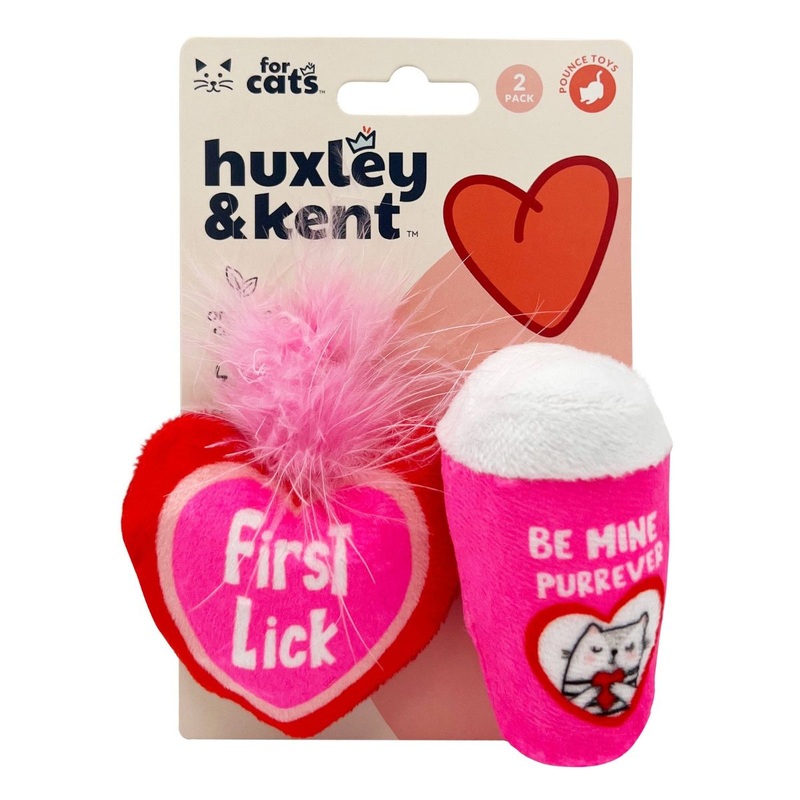 Huxley & Kent First Lick Heart & Be Mine Coffee 2Pk Cat Toy