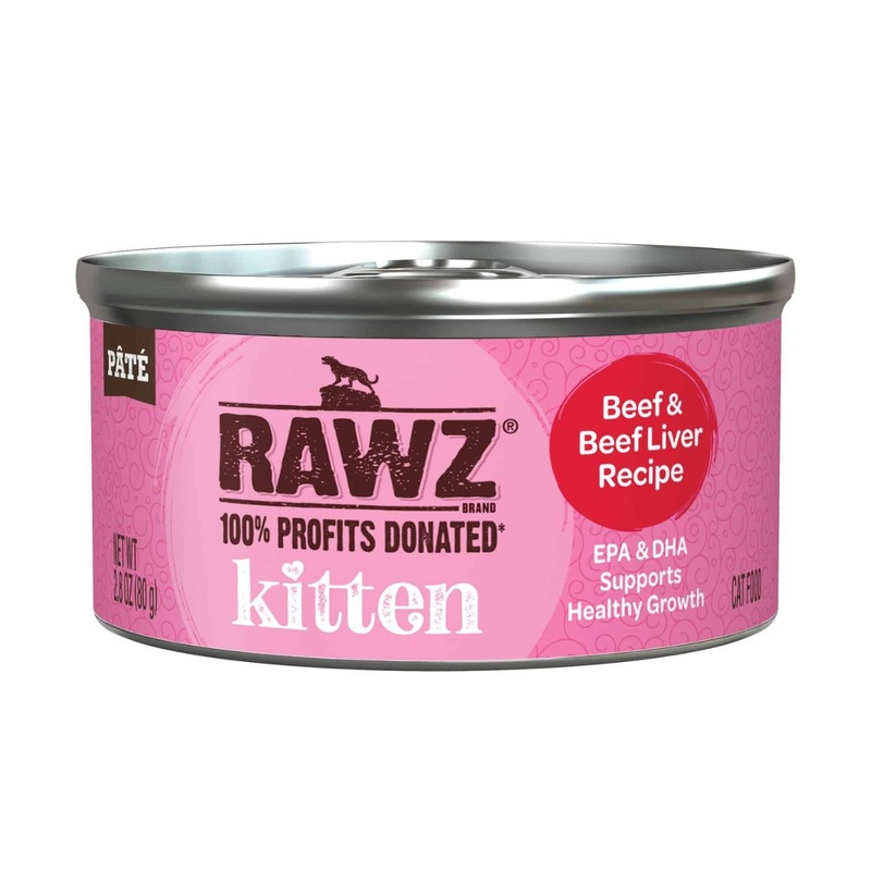 Rawz Kitten Beef & Beef Liver Cat Food 2.8oz