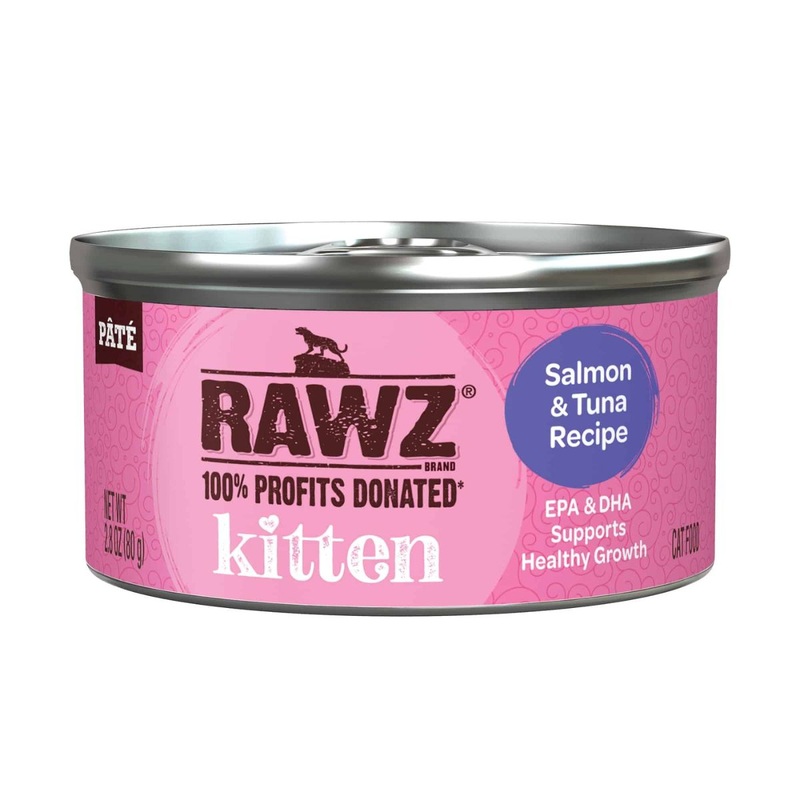 Rawz Kitten Salmon & Tuna Cat Food 2.8oz