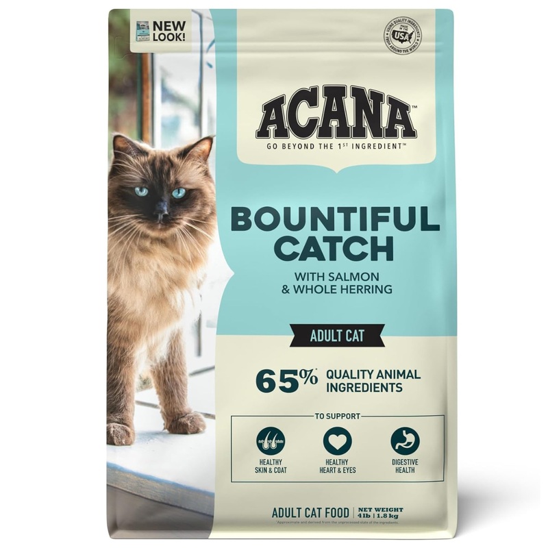 Acana Bountiful Catch Dry Cat Food - Salmon & Herring - 4lb Bag