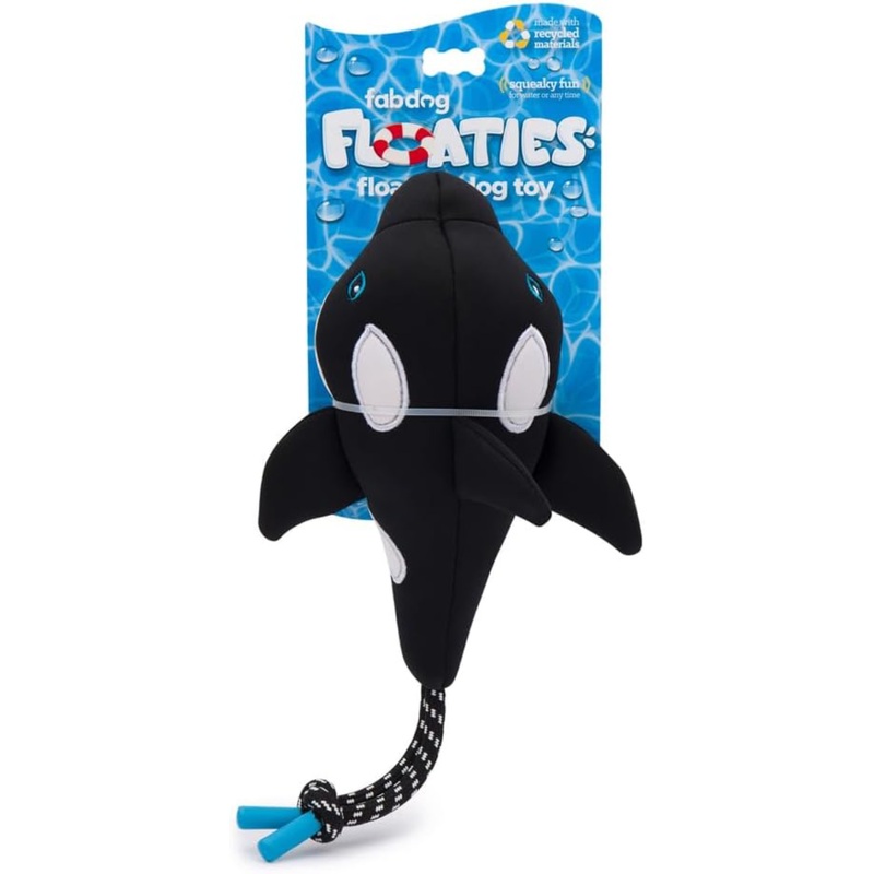 Fabdog Floatie Whale Orca Dog Toy