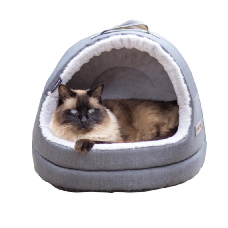 La Doggie Vita - Hooded Charcoal Cat House