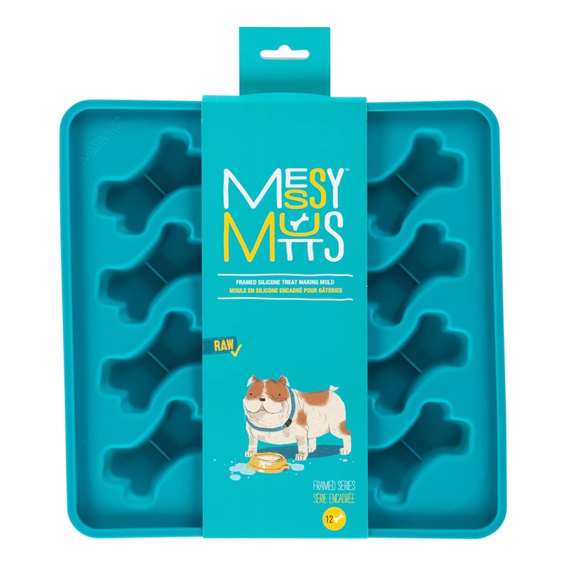 Messy Mutts Silicone Bake and Freeze Dog Treat Maker Blue