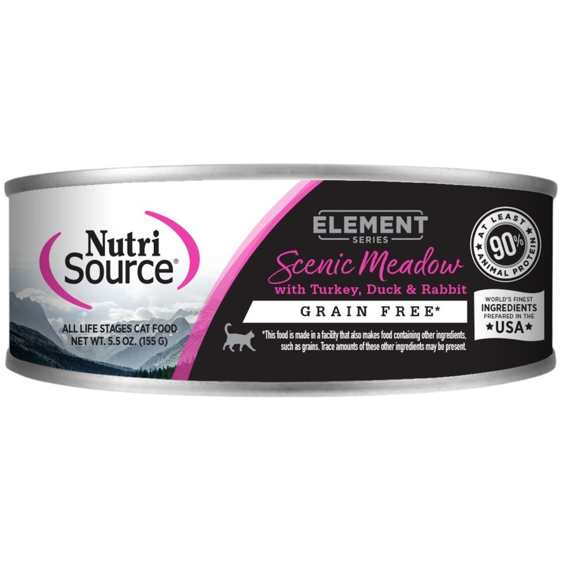 NutriSource Grain Free Element Scenic Meadow Wet Cat Food - Turkey, Duck, & Rabbit - 5.5oz Can
