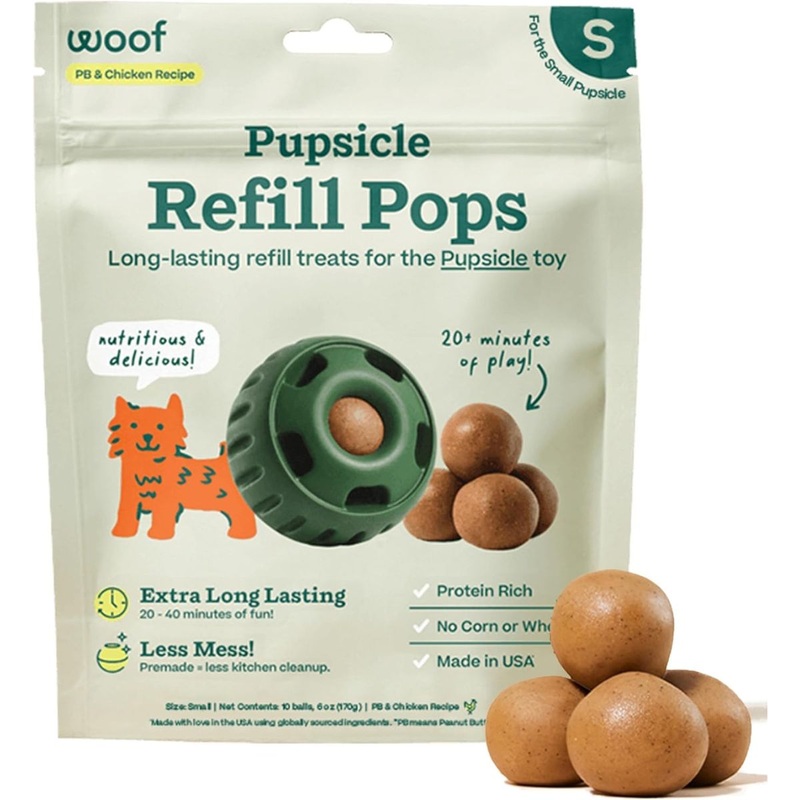 Woof Pupsicle Pops Chicken Peanut Butter Dog Treats Small 6oz