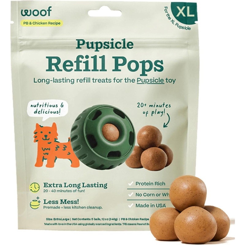 Woof Pupsicle Pops Chicken Peanut Butter Dog Treats XL 12oz