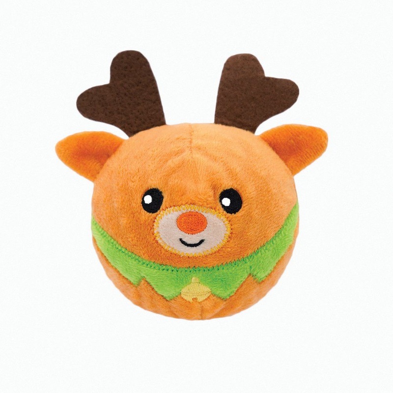 HugSmart Super Ball Happy Woofmas Reindeer