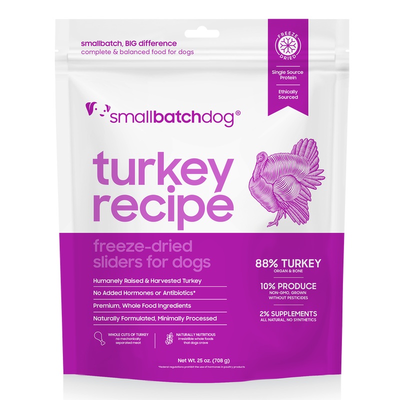 smallbatch Freeze Dried Dog Food Sliders - Turkey - 25oz Bag
