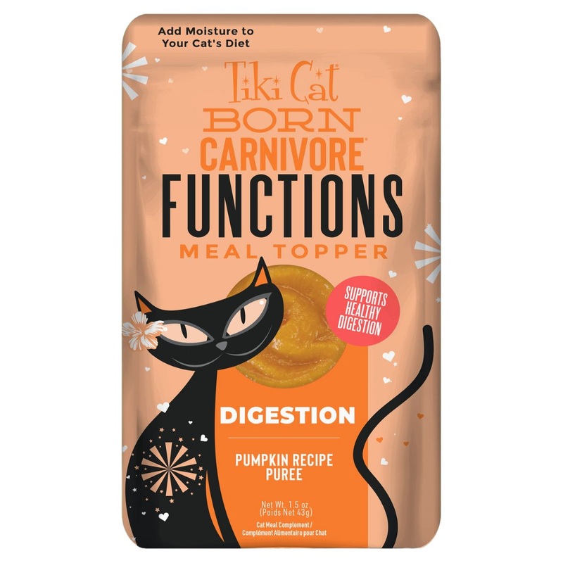 Tiki Cat Born Carnivore Functions Digestion Pumpkin Puree Tummy Topper Cat Food 1.5oz