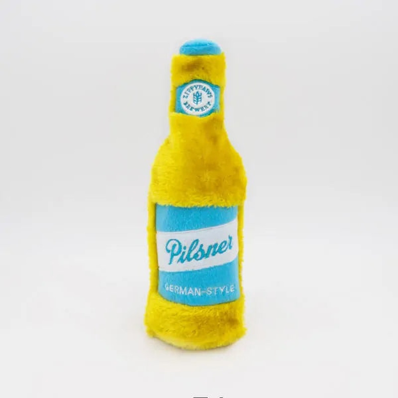 Zippy Paws Happy Hour Crusherz Bottle Crunch Dog Toy - Pilsner