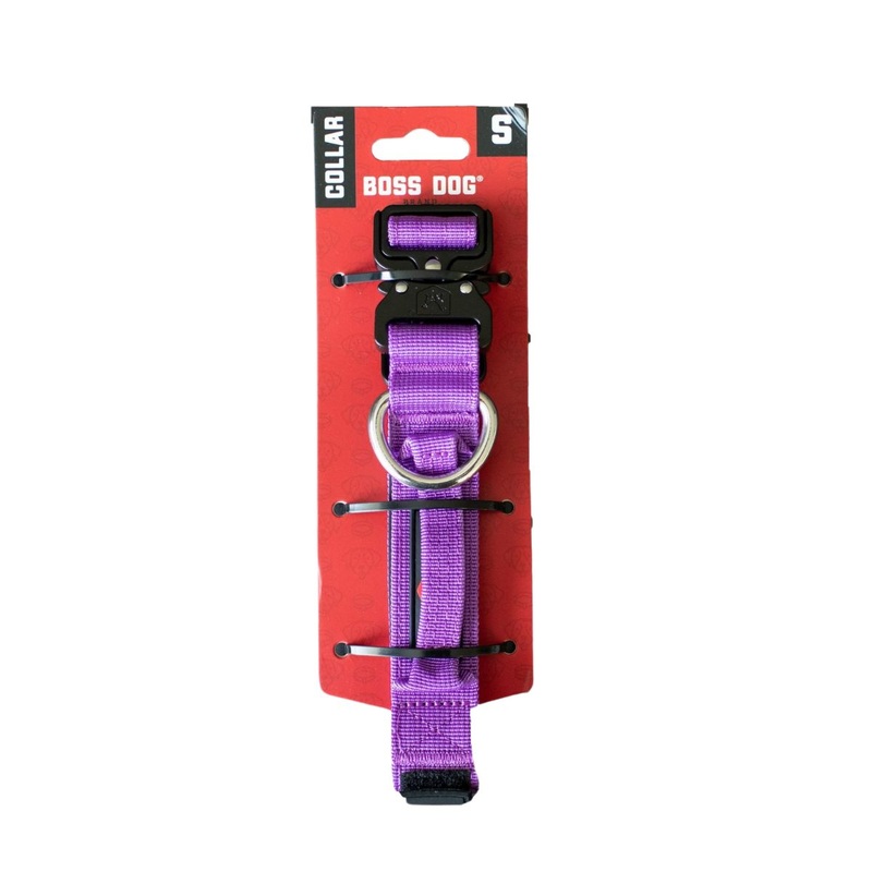 Boss Dog Collar Solid 1.2" Wide Small Purple