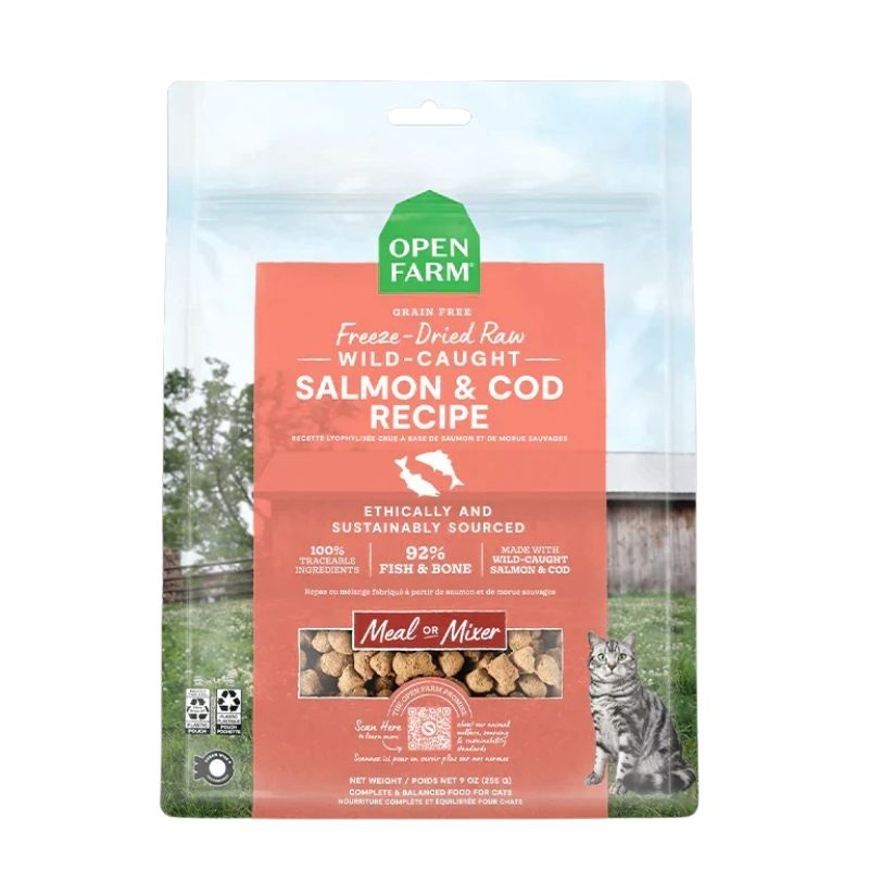 Open Farm Wild-Caught Salmon & Cod Freeze Dried Raw Cat Food 3.5oz