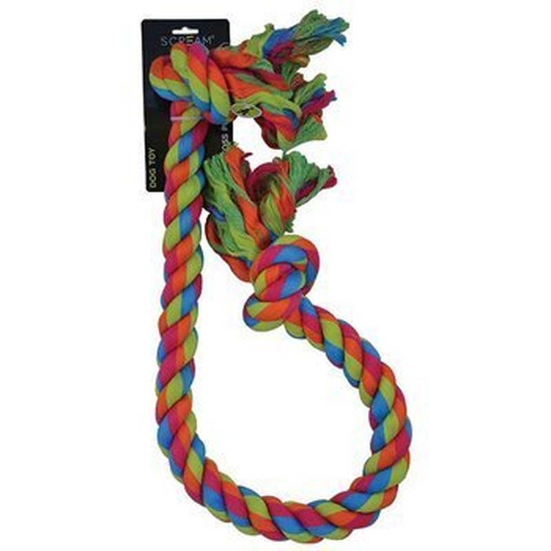 Scream 2-Knot Jumbo Rope Dog Toy 120cm