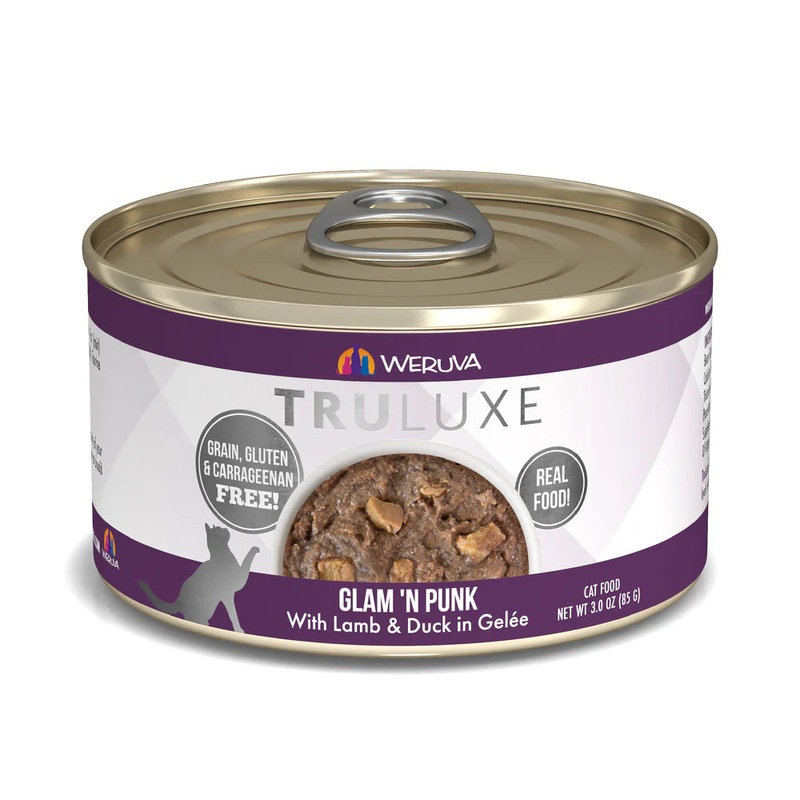 Weruva TruLuxe Glam 'N Punk Wet Cat Food - Lamb & Duck In Gele - 6oz Can