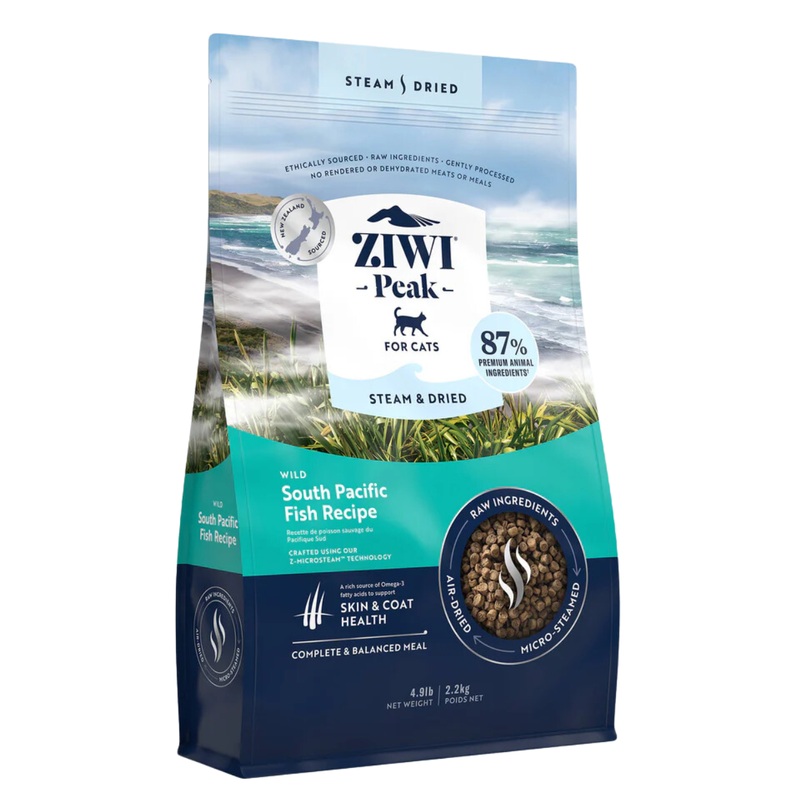 Ziwi Peak Steam-Dried Cat Food  South Pacific Fish Recipe - 4.9lb Bag
