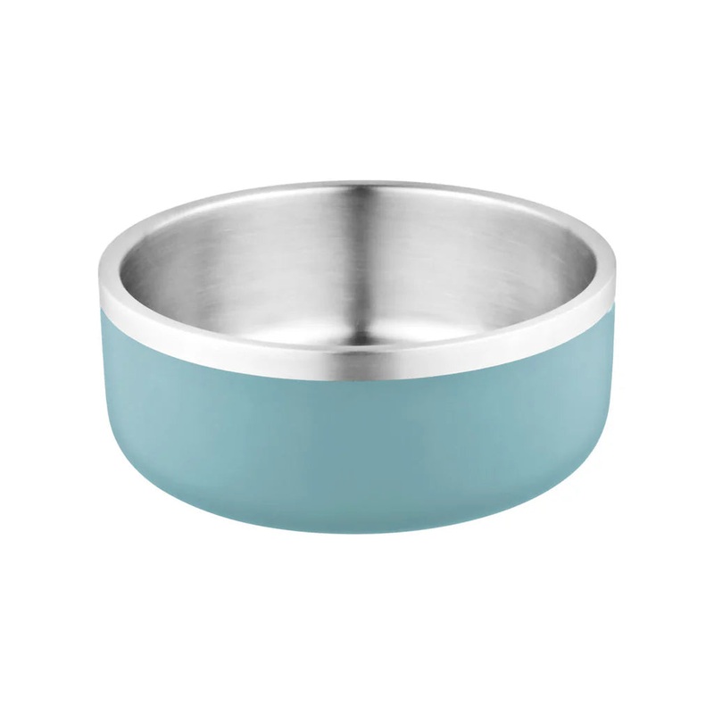Furkidz Double Wall w/Silver Band Bowl