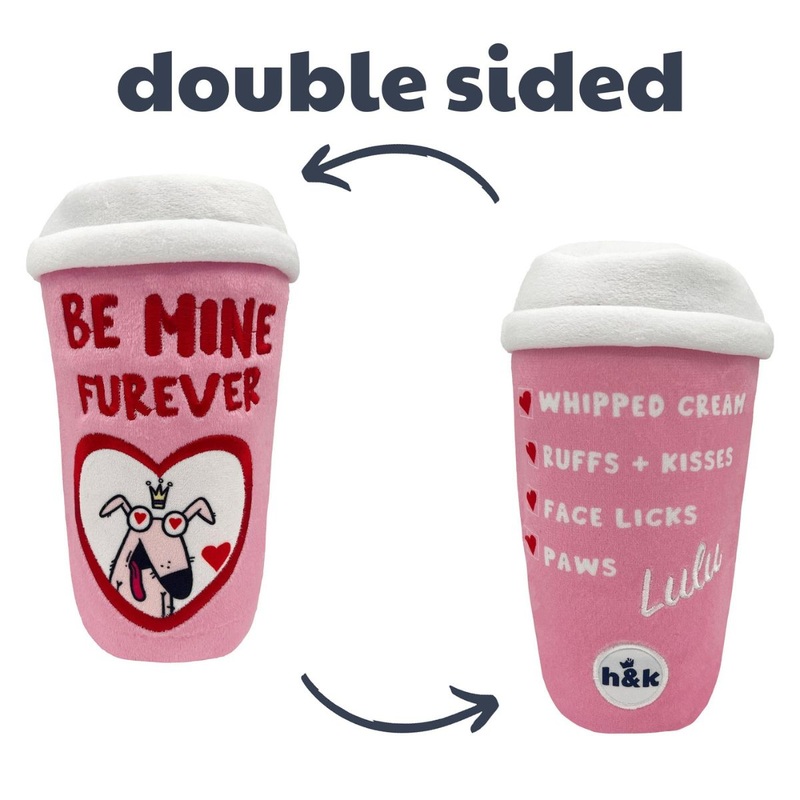 Huxley & Kent Be Mine Furever Coffee Double Sided Dog Toy Small