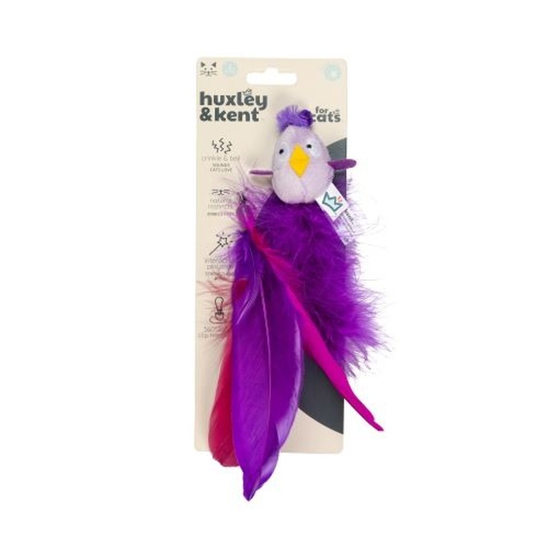 Huxley & Kent Purple Birdy Feathers Refill Cat Toys 2pk