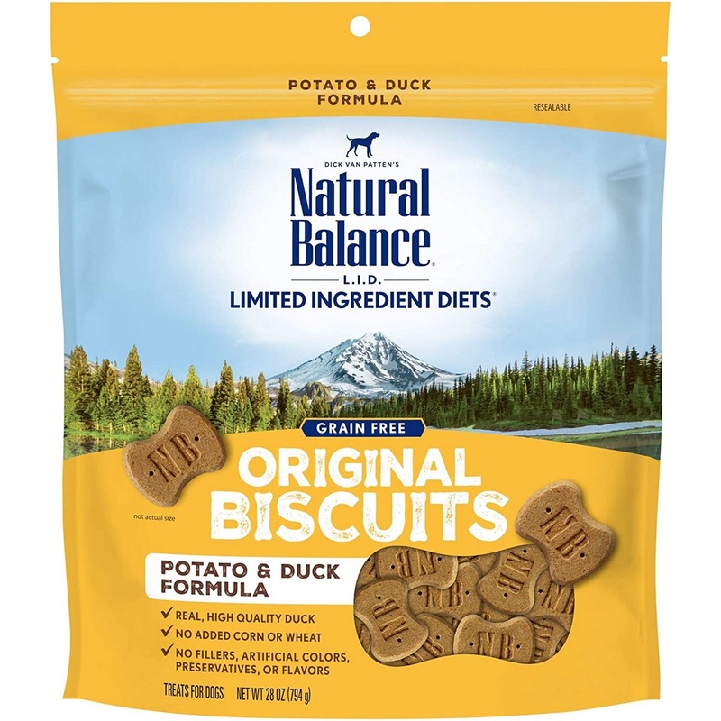 Natural Balance L.I.D. Duck Potato Biscuits Dog Treats 14oz