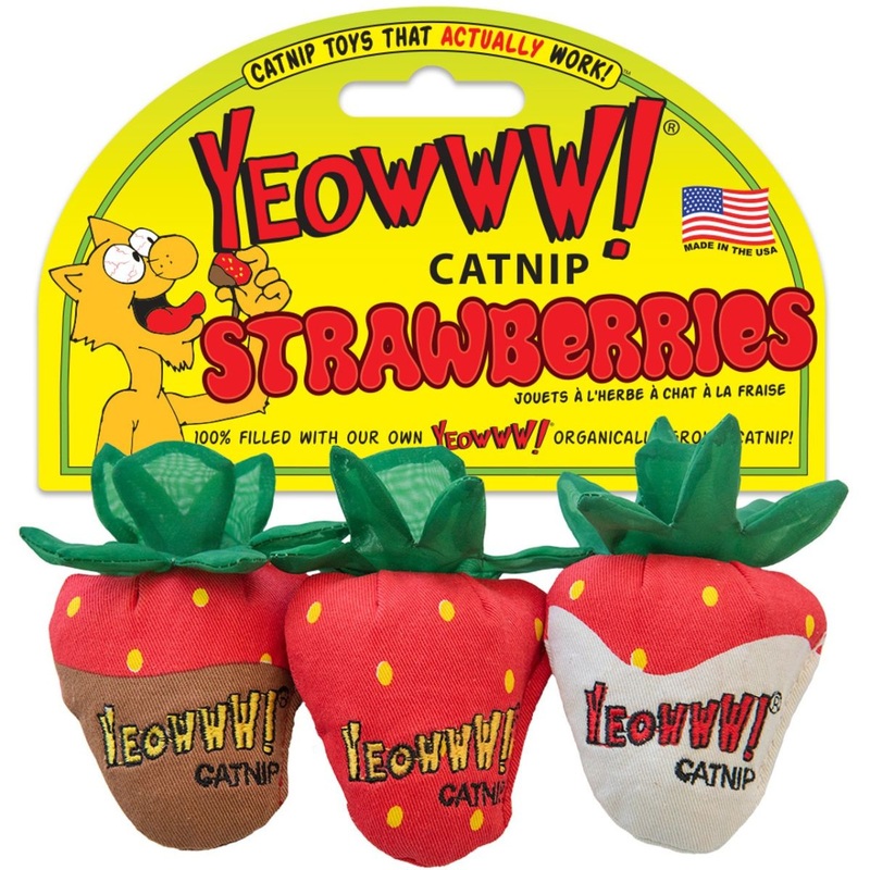 Yeowww! Catnip Strawberries Cat Toys 3Pk