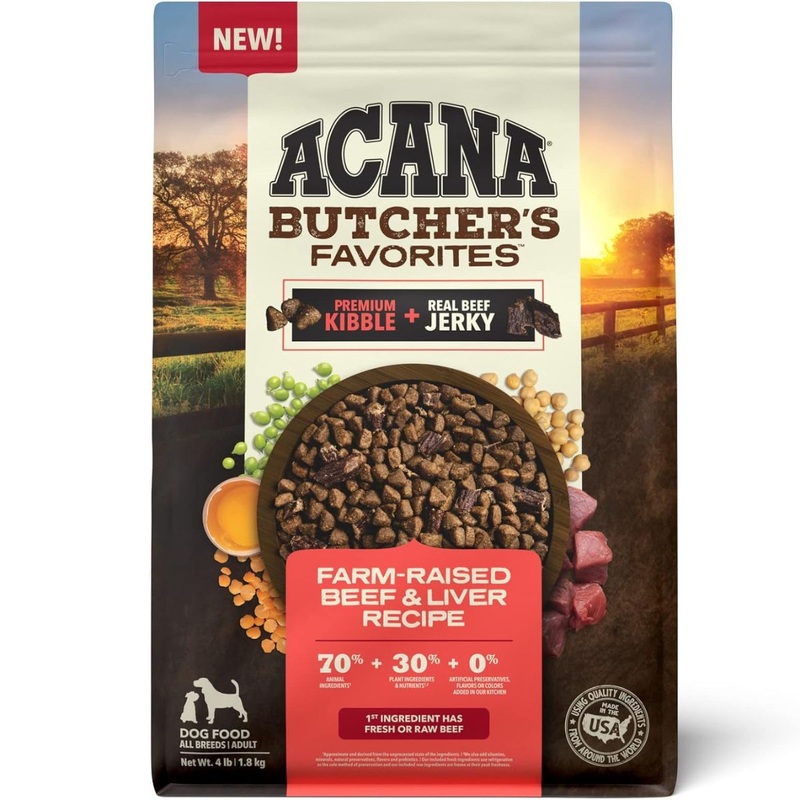 Acana Butcher's Favorites Dry Dog Food - Farm-Raised Beef & Liver - 4lb Bag