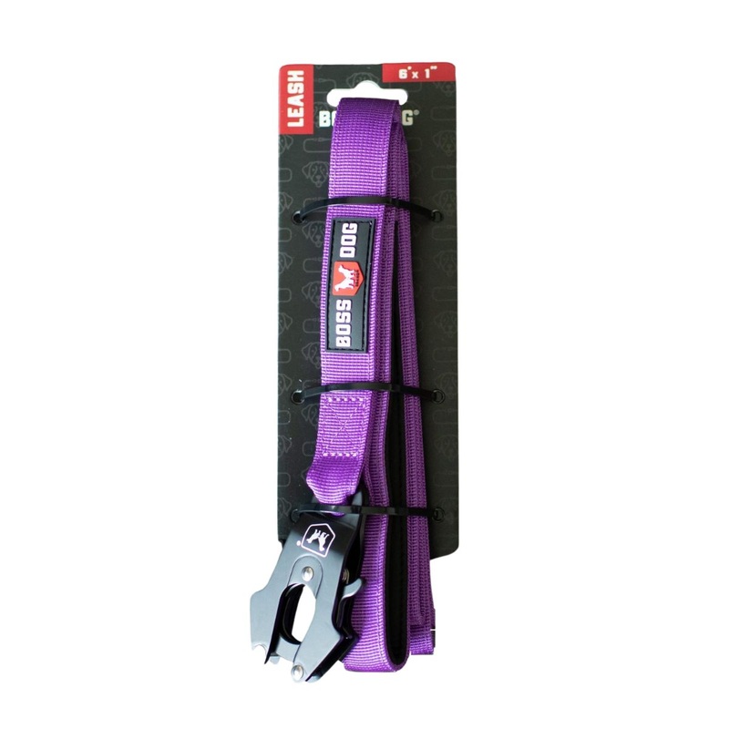 Boss Dog Solid Purple Tactical Dog Leash 6' x 1" Wide