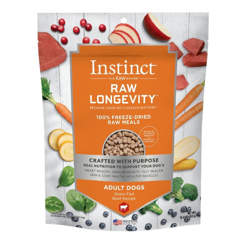Nature's Variety Instinct Longevity Beef Freeze Dried Raw Dog Food 16oz
