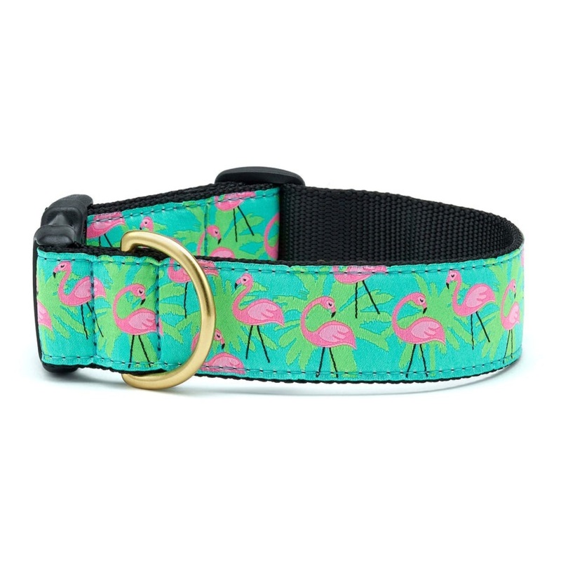 Up Country Flamingo Extra Wide Dog Collar 1.5"