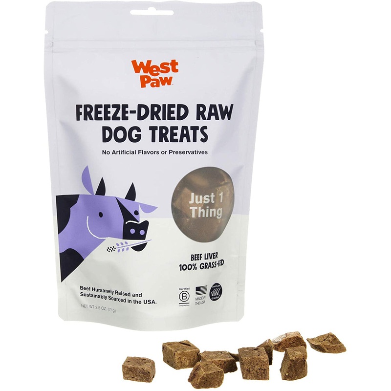 West Paw Freeze-Dried Raw All Natural Beef Liver Dog Treats 2.5oz