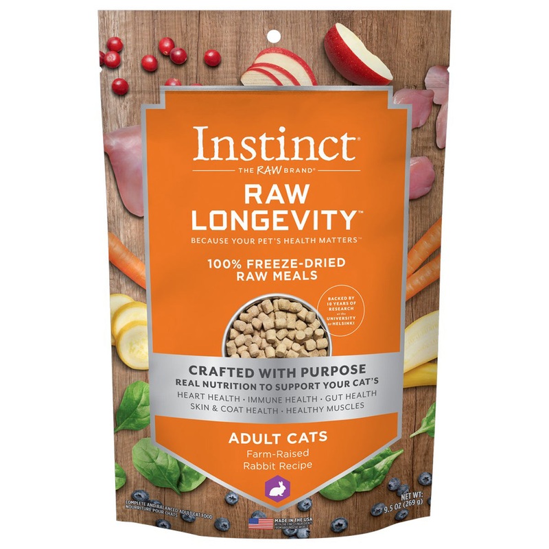 Instinct Raw Longevity 100% Freeze-Dried Raw Meals Cat Food - Farm-Raised Rabbit - 9.5oz Bag