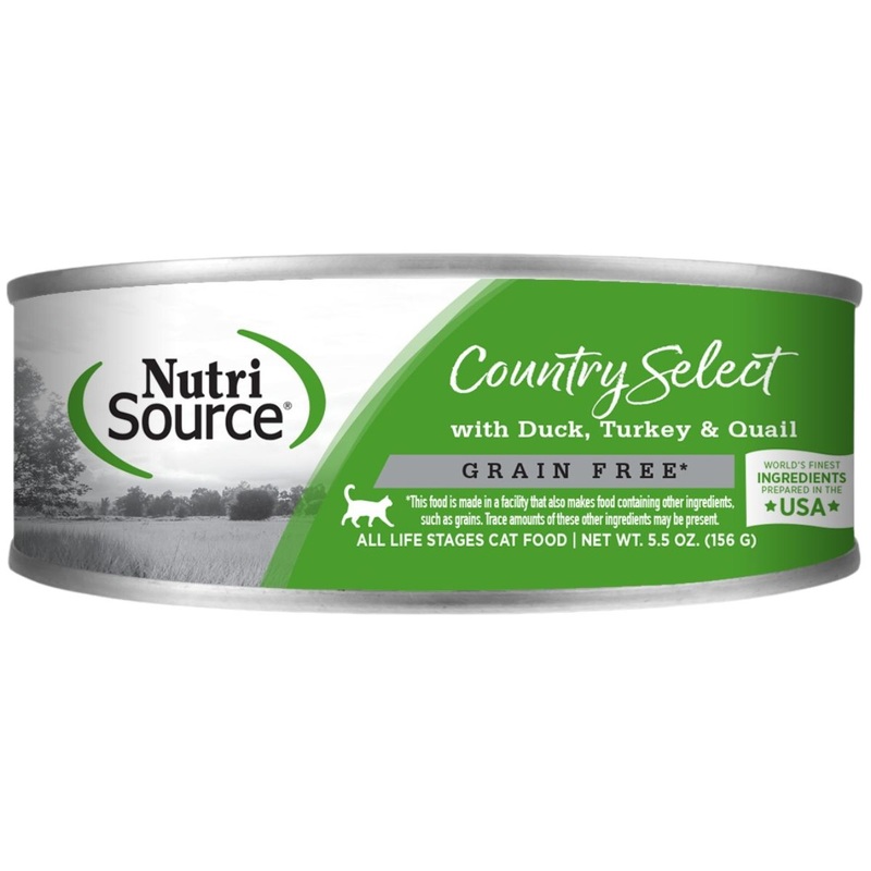 NutriSource Grain Free Select Wet Cat Food - Country Select Duck, Turkey, & Quail - 5.5oz Can