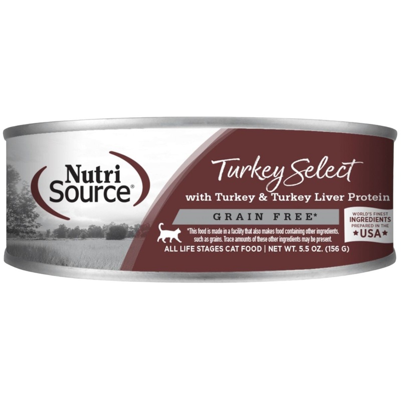 NutriSource Grain Free Select Wet Cat Food - Turkey & Turkey Liver - 5.5oz Can