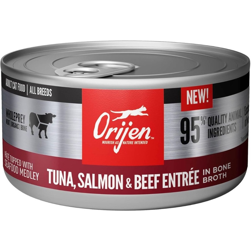 Orijen Tuna Salmon Beef in Bone Broth Wet Cat Food 5.5oz