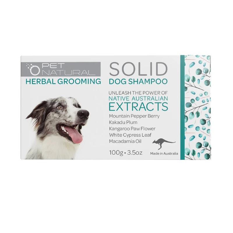 Pet Natural Solid Dog Shampoo Herbal Grooming 100g