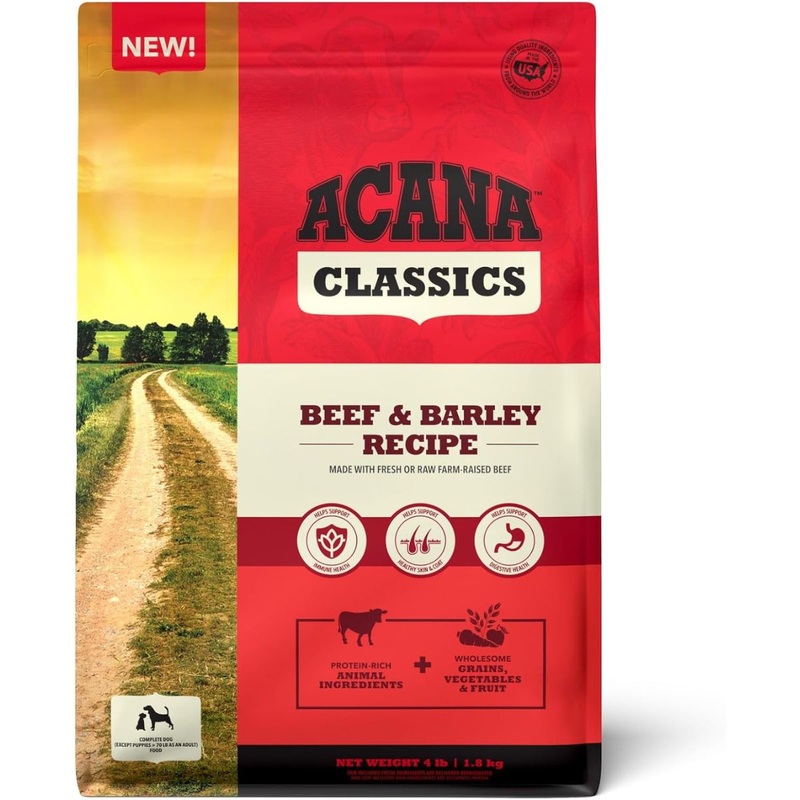 Acana Classics Dry Dog Food - Beef & Barley  - 4lb Bag