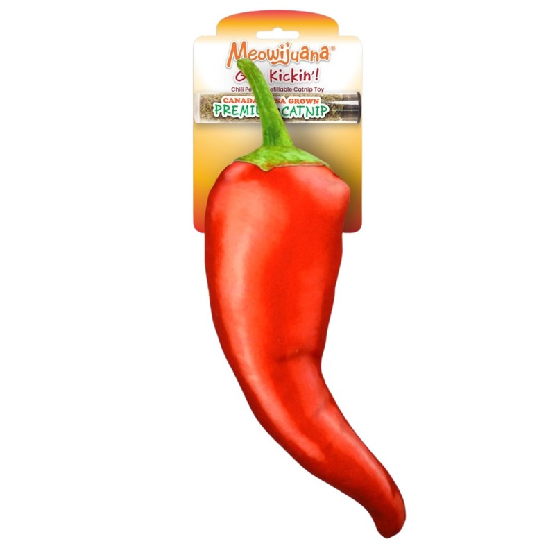 Meowijuana Get Kickin' Refillable Chili Pepper Kicker Cat Toy