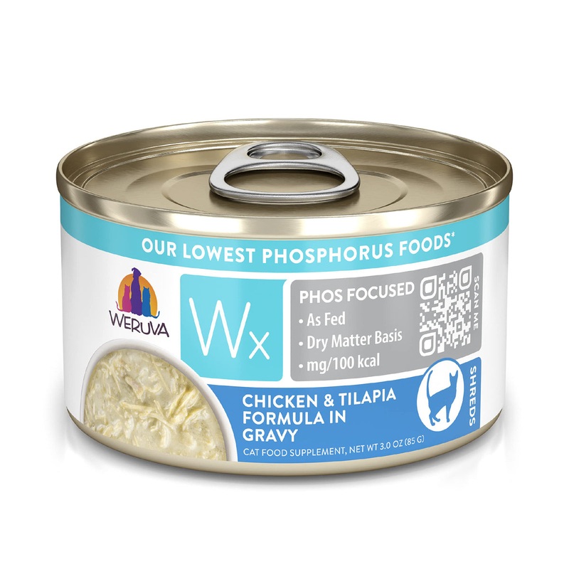 Weruza Wx Phos Focused Wet Cat Food - Chicken & Tilapia In Gravy - 3oz Can