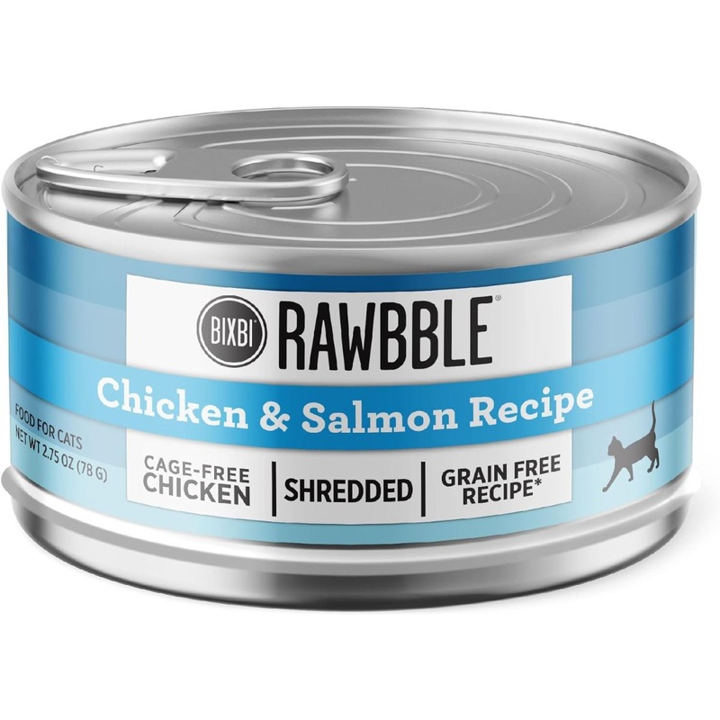 Bixbi Rawbble Shredded Wet Cat Food - Chicken & Salmon - 2.75oz Can