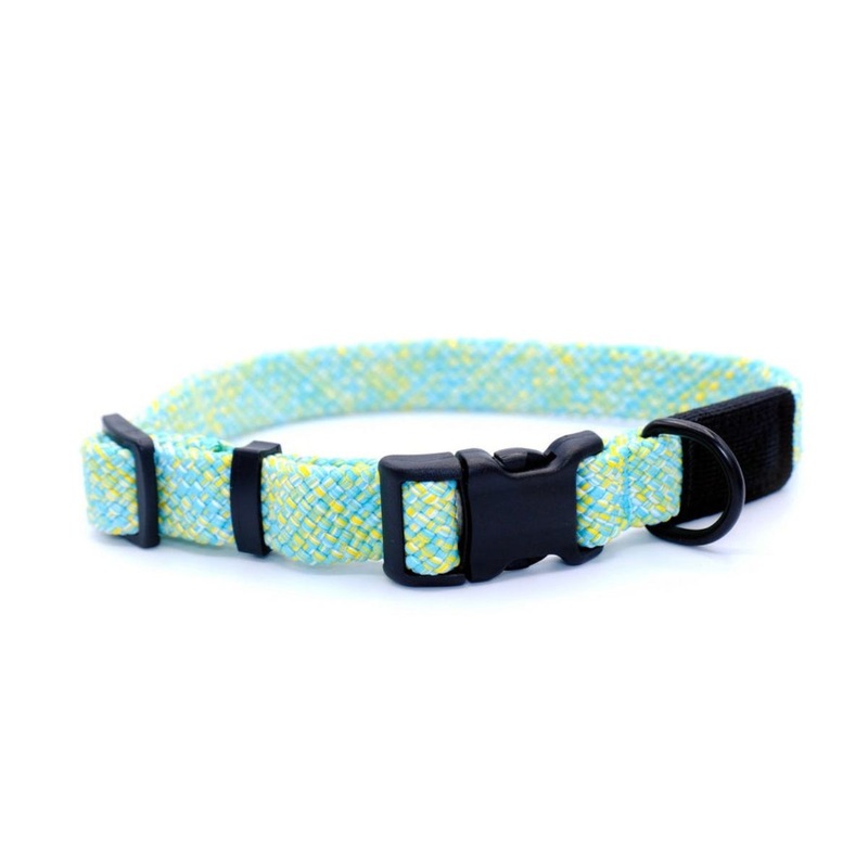 Euro-Dog Adventure Style Flat Weave Mountain Wave Climbing Rope Dog Collar Large
