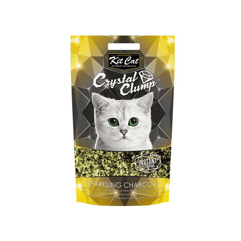 Kit Cat Crystal Clump Sparkling Charcoal 1.8kg 4ltr