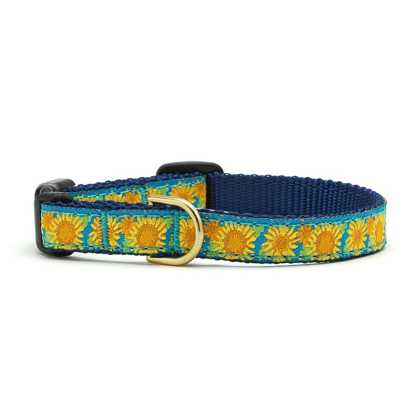 Up Country Bright Sunflower Small Breed Dog Collar Small Size