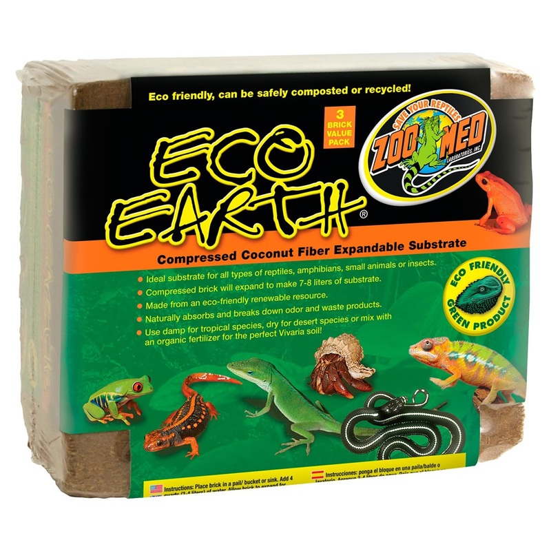 ZOO MED Eco Earth Coconut Fiber Substrate 3 Pack