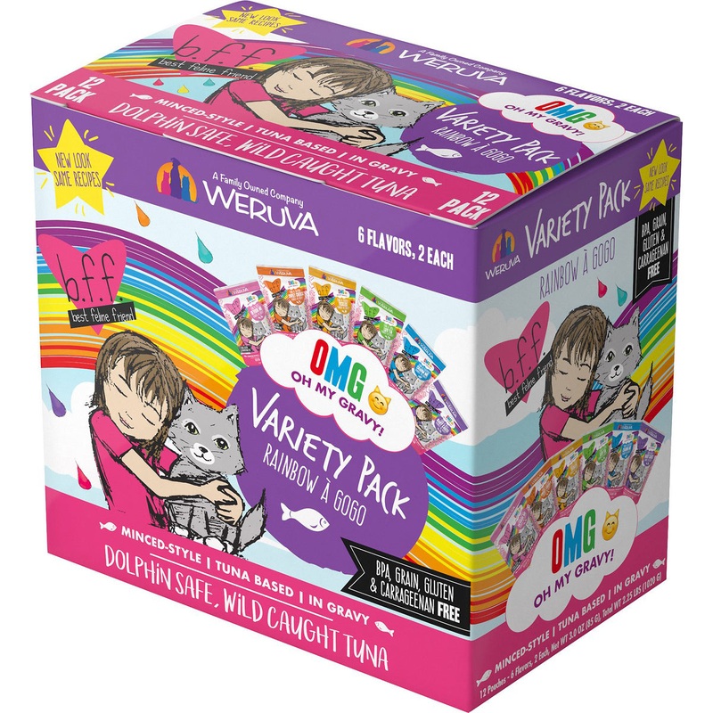 BFF OMG Wet Cat Food - Rainbow A Gogo Variety Pack - 3oz Pouches