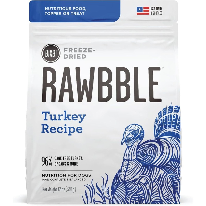 Bixbi Rawbble Freeze Dried Raw Dog Food - Turkey - 12oz Bag