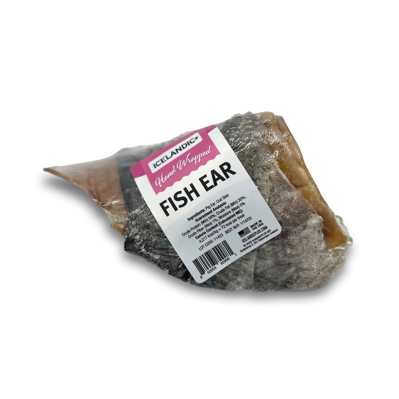 Icelandic Fish Ear Cod Skin Wrapped Pig Ear Dog Treat